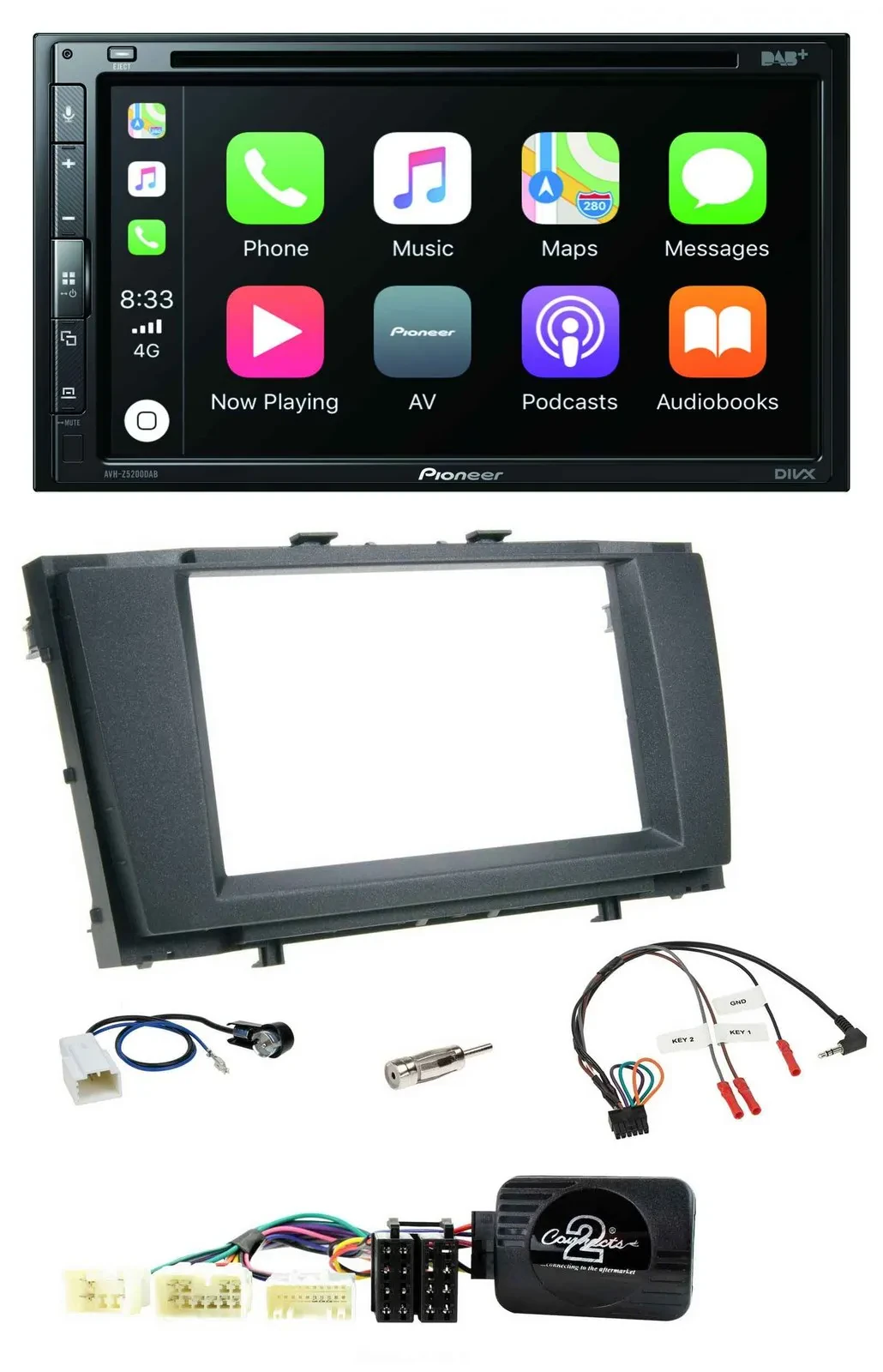 Автомагнитола для Toyota Avensis Pioneer 2-DIN, DVD, DAB, Bluetooth, USB