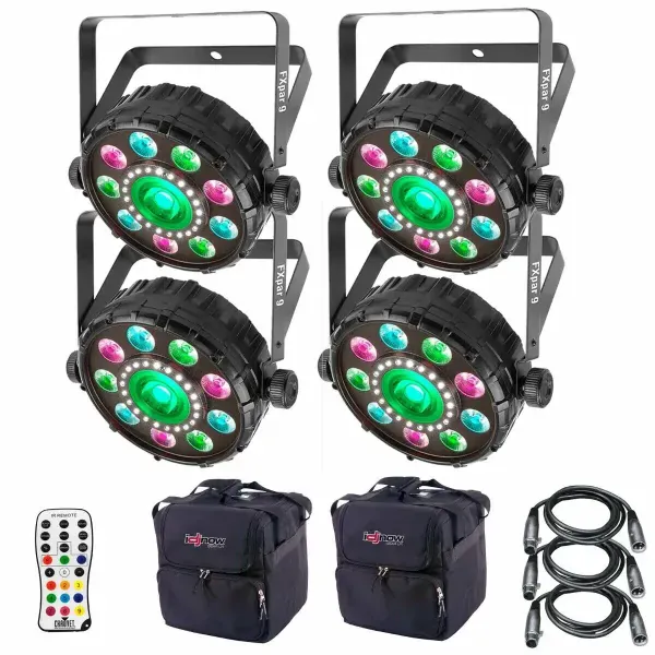 Светодиодный прибор Chauvet DJ FXpar 9 Compact с аксессуарами (4 штуки)