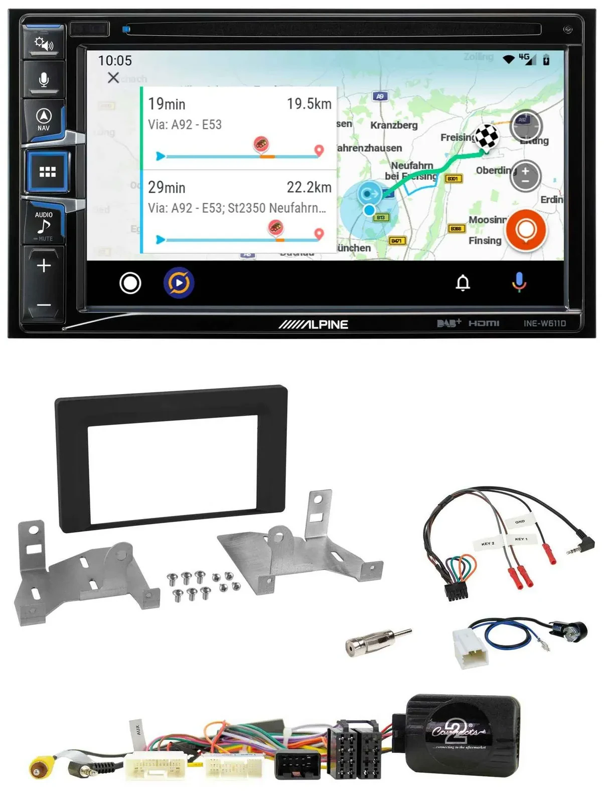 Автомагнитола Alpine 2DIN Bluetooth USB DAB навигация для Toyota Aygo (с 2022) с управлением с руля TMC