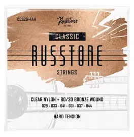 Russtone CCB29-44H - Струны для классической гитары, Серия: Clear Nylon, Обмотка: 80/20 бронза, Натяжение: сильное, Калибр: 29-33-41-31-37-44.