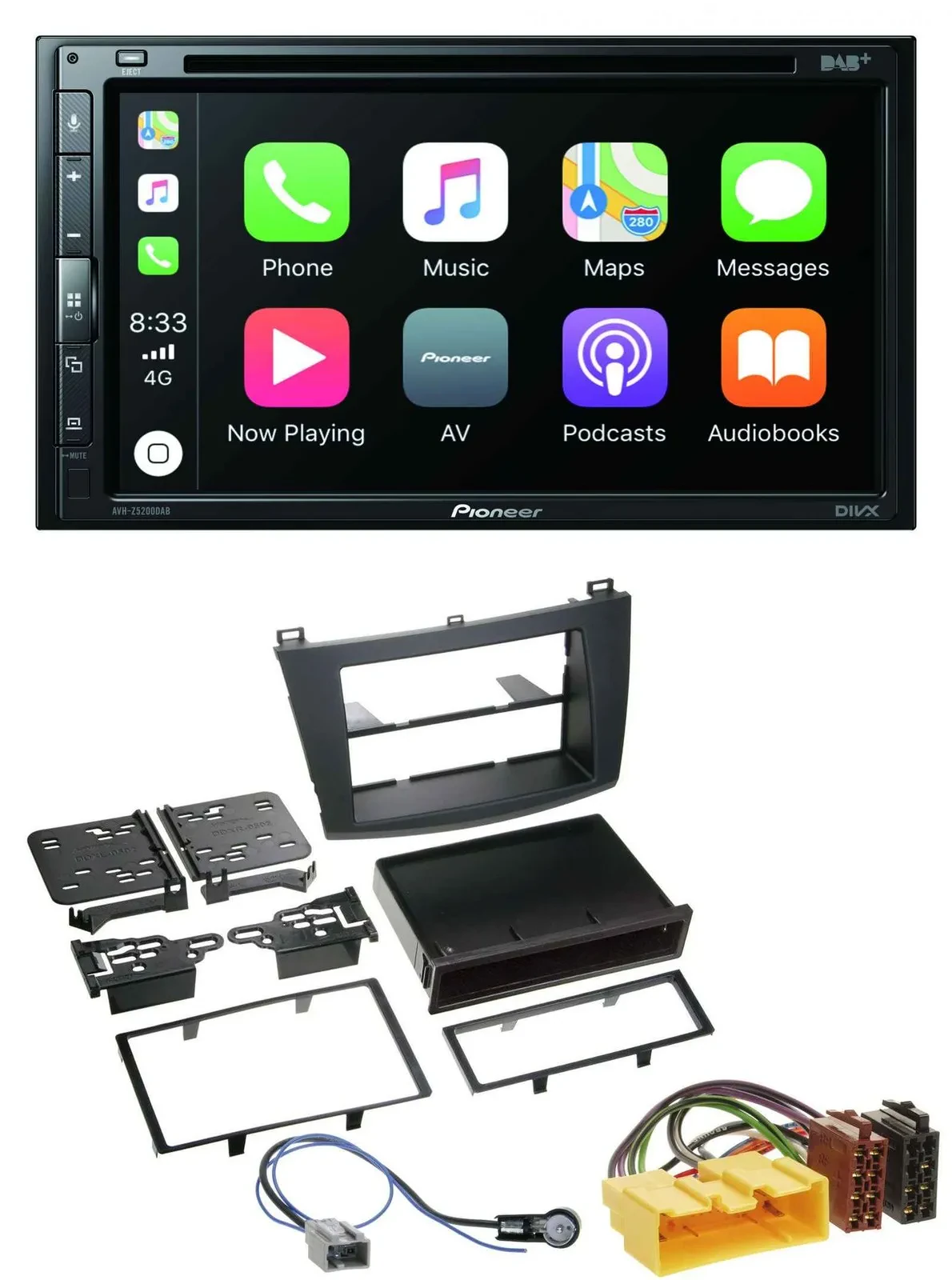 Pioneer DVD 2DIN MP3 DAB Bluetooth USB Autoradio für Mazda 3 (2009-2013)