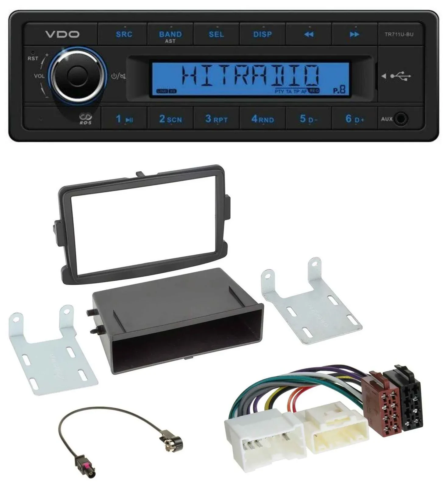 VDO AUX 1DIN MP3 USB Autoradio für Dacia Logan Sandero Opel Vivaro