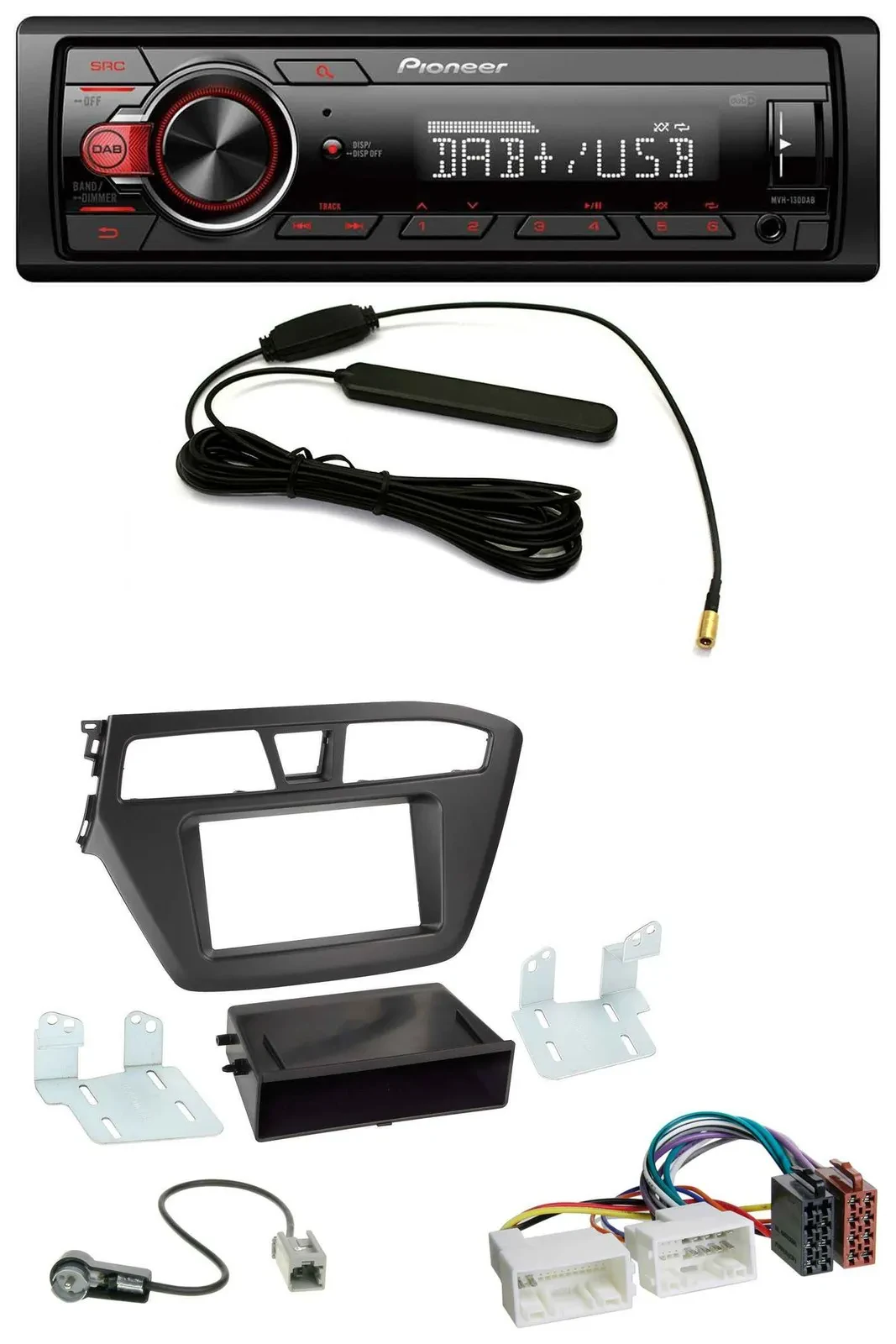 Автомагнитола для Hyundai i20 Pioneer 1-DIN, MP3, DAB, USB, AUX