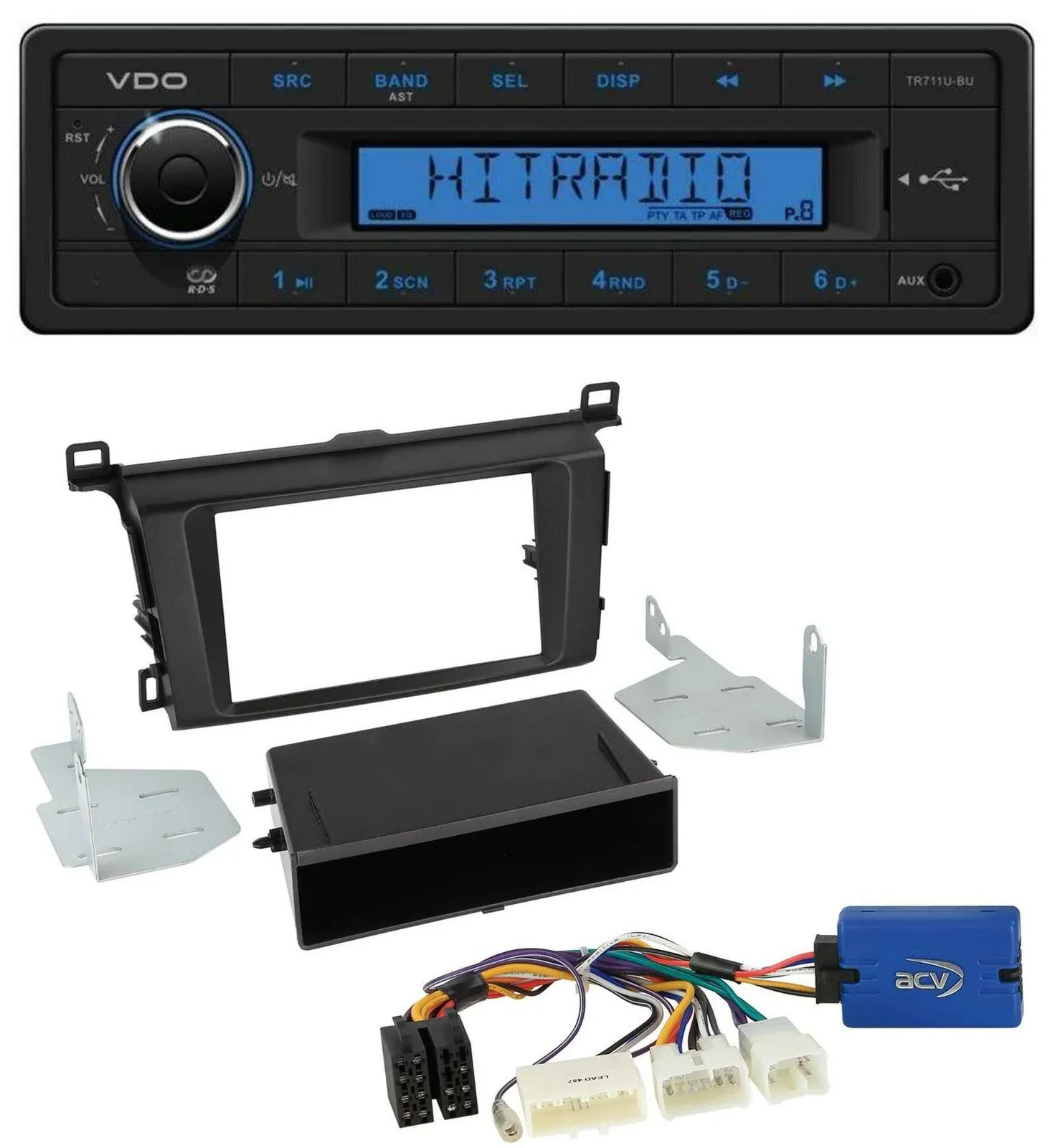 Автомагнитола VDO 1-DIN, USB, AUX, MP3 для Toyota RAV-4 (с 2013)