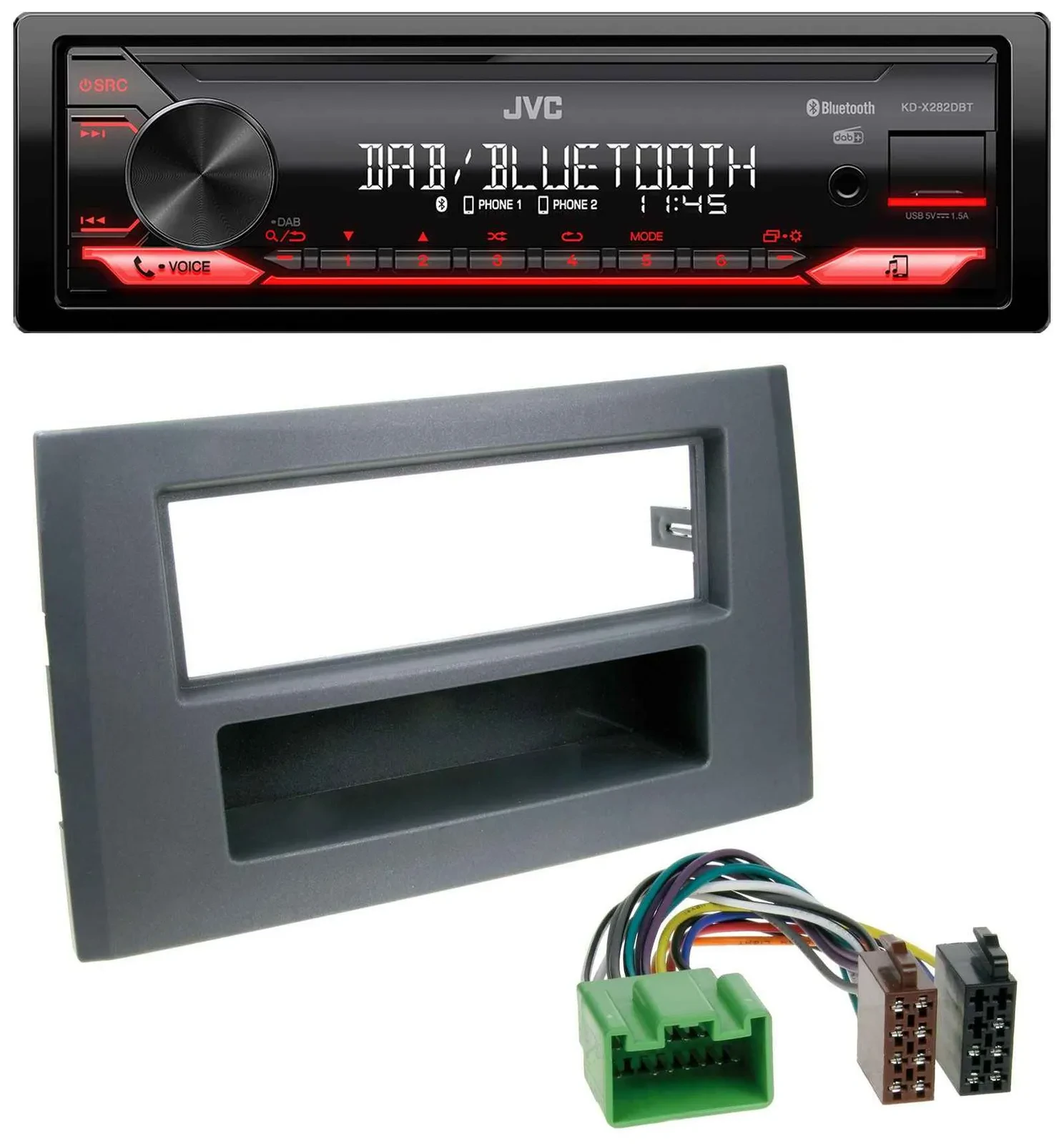 JVC Bluetooth USB DAB MP3 Autoradio für Volvo XC90 (16 Pin, 2002-2014)