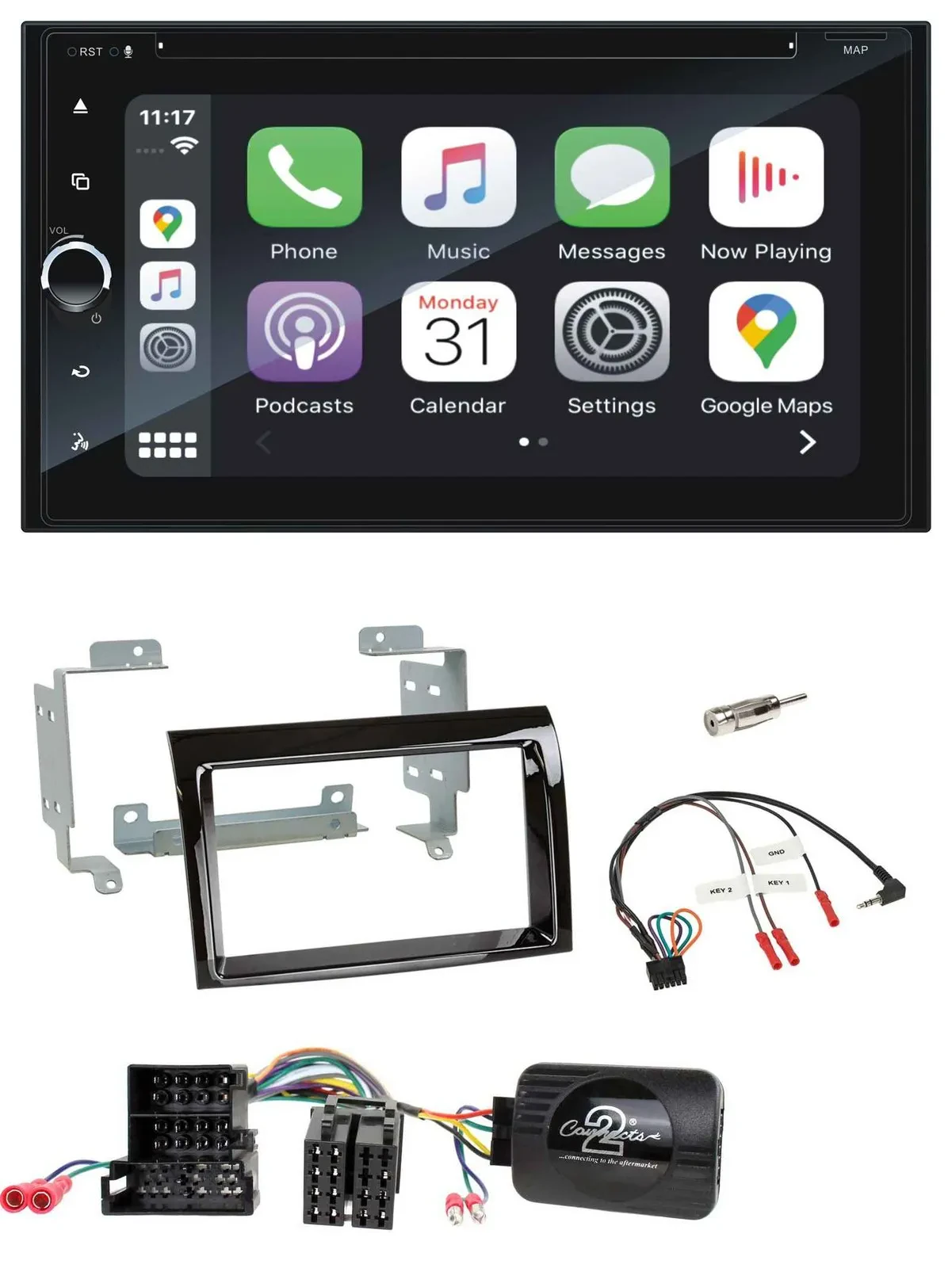 Blaupunkt DAB Lenkrad TMC Bluetooth USB 2DIN Navigation für Fiat Peugeot Citroen