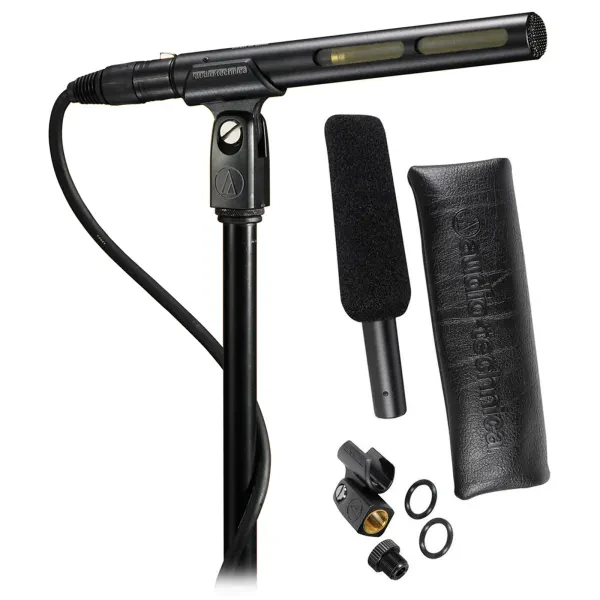 Audio Technica AT875R Short Shotgun Condenser Microphone w/ Line+Gradient DV Mic