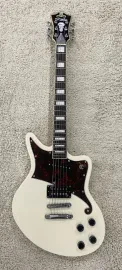 D'Angelico Premier Bedford Solid Body Electric Guitar, Antique White w/Bag