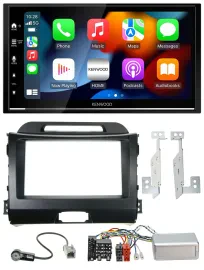 Kenwood DAB USB Bluetooth 2DIN Lenkrad Autoradio für Kia Sportage III 10-15 schw