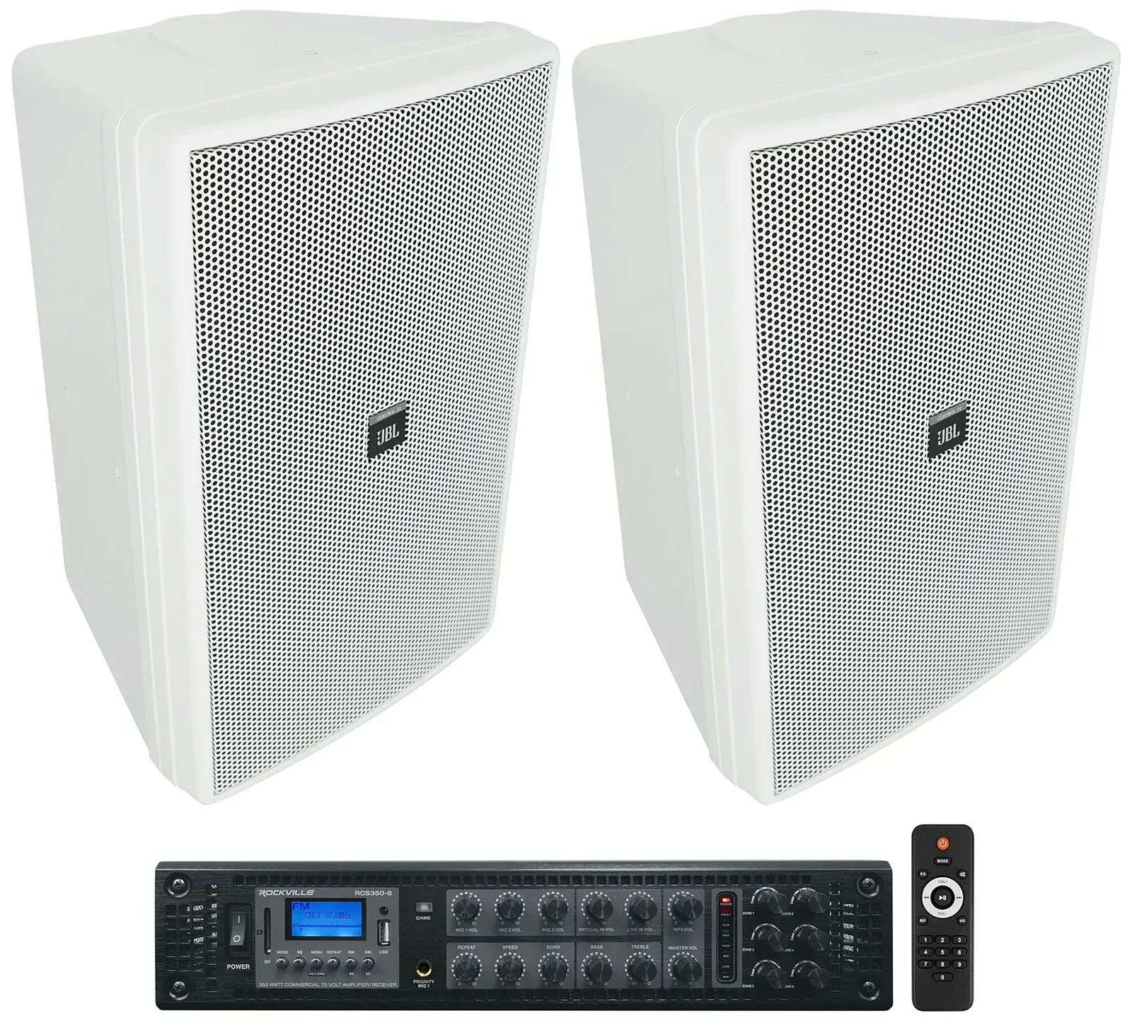 Настенная акустика JBL Control 31 White с усилителем (пара)