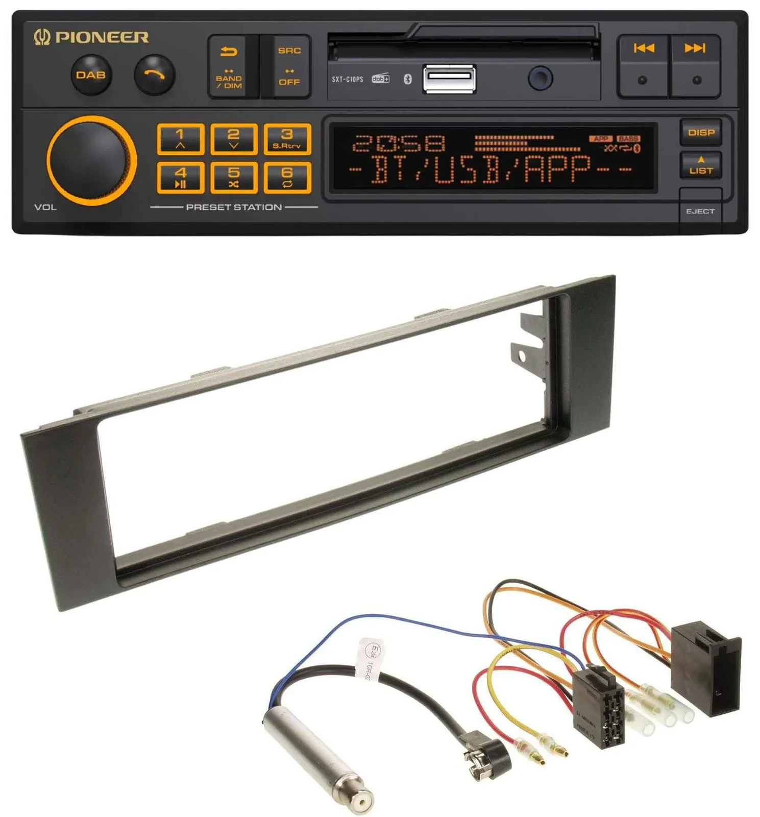 Pioneer DAB MP3 USB Bluetooth Autoradio für Audi A3 (8P, 03-06) - ISO