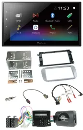 Pioneer USB Bluetooth DAB 2DIN Lenkrad Autoradio für Ford Mondeo S-Max Profi sil