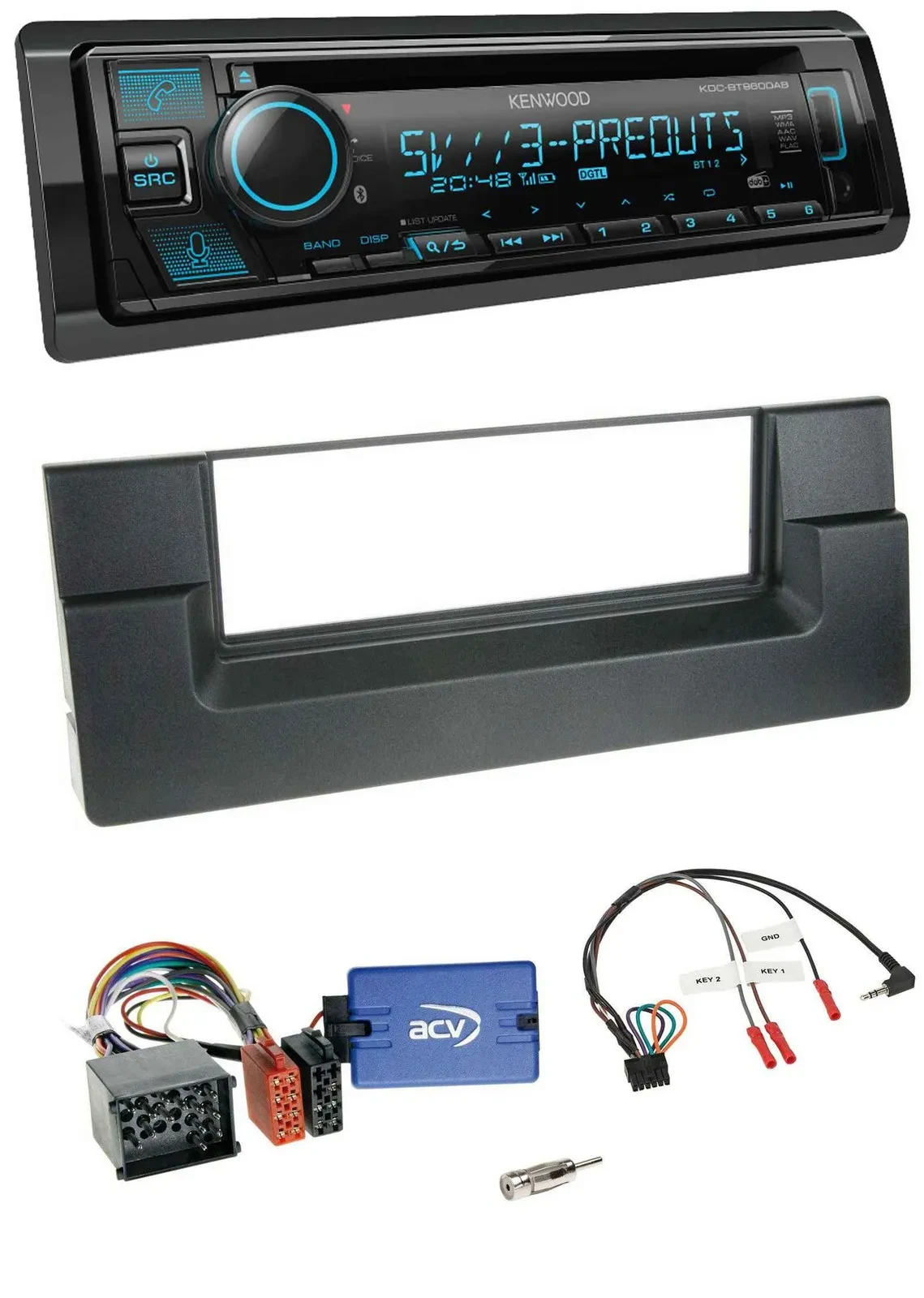 Kenwood Bluetooth USB CD Lenkrad DAB Autoradio für BMW 5er E39 1996-2001