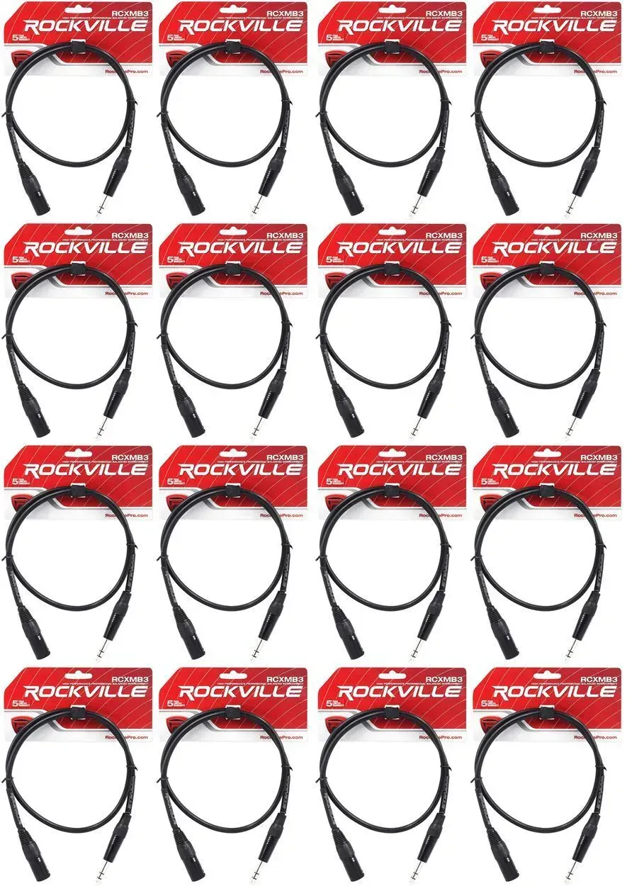 Коммутационный кабель Rockville RCXMB3-B Black 0.9 м (16 штук)