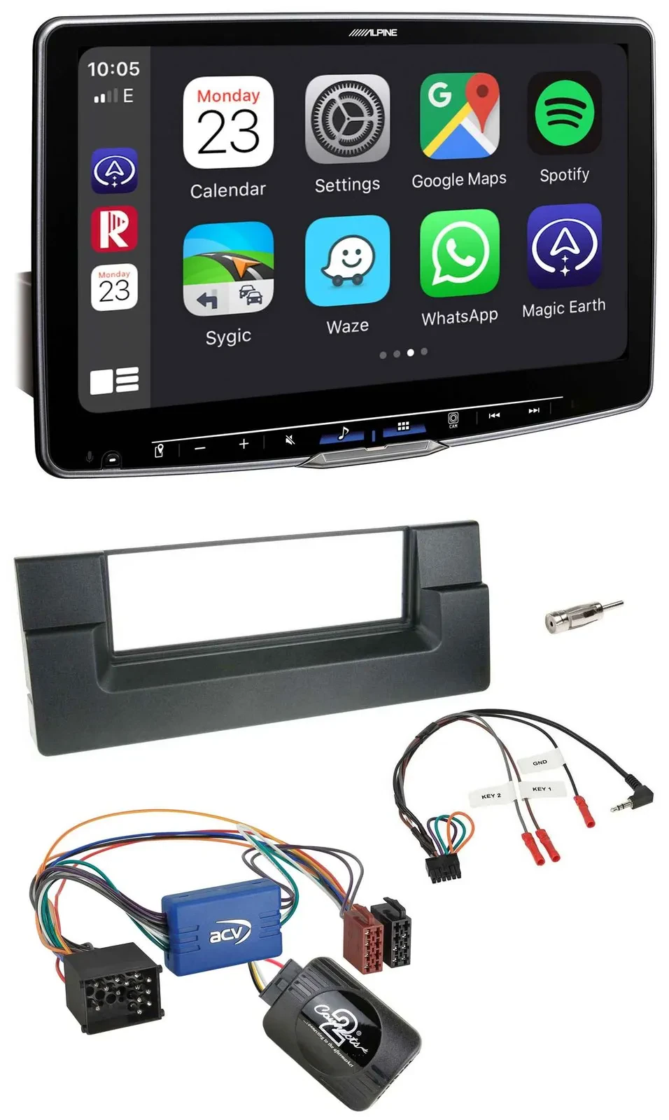 Alpine Lenkrad USB Bluetooth DAB Autoradio für BMW 5er E39 1996-2004 Aktivsystem