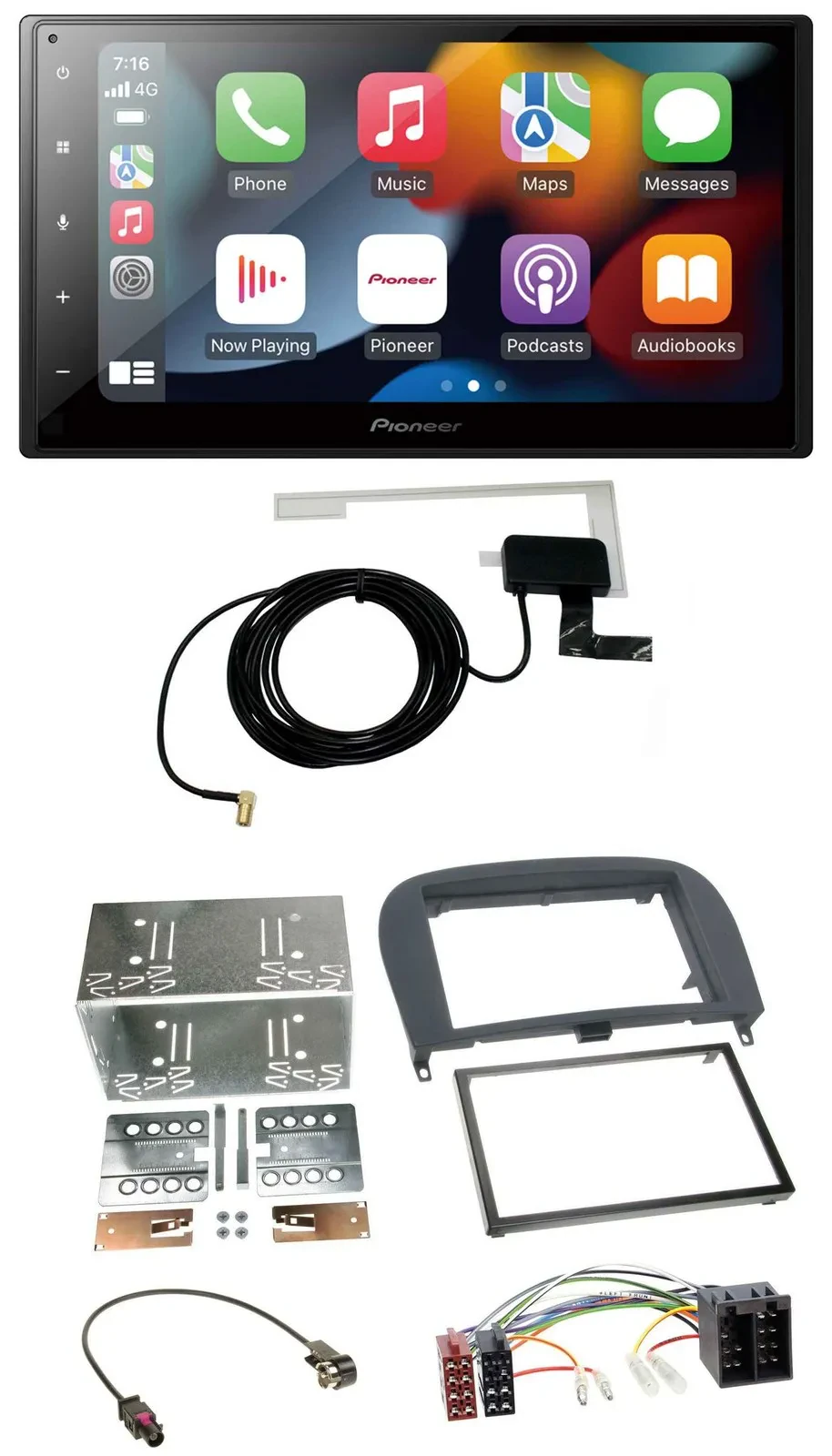 Pioneer MP3 USB Bluetooth DAB 2DIN Autoradio für Mercedes SL-Klasse 2001-2011 R2