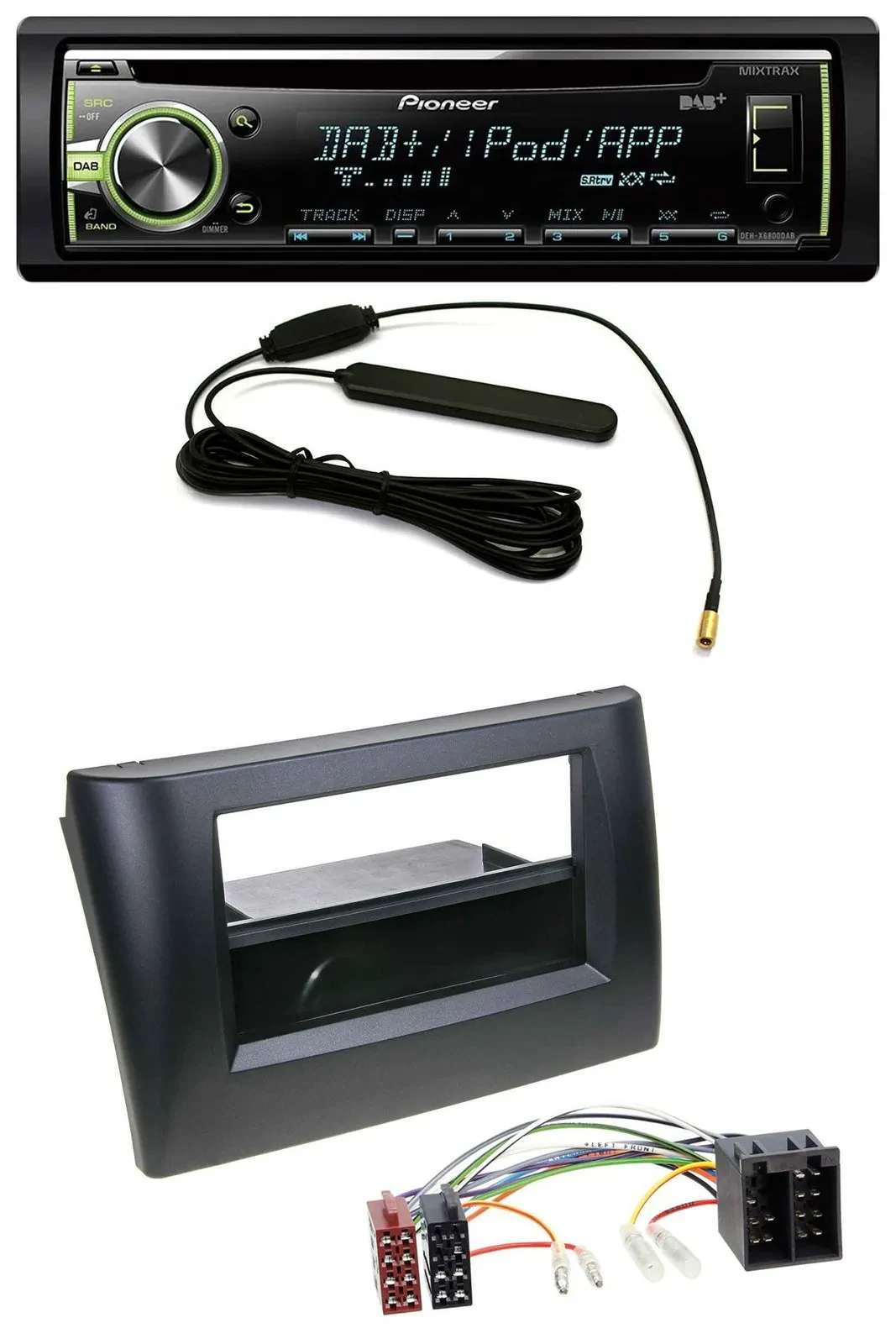 Pioneer MP3 USB CD DAB AUX Autoradio für Fiat Stilo 192 01-08 Ablagefach