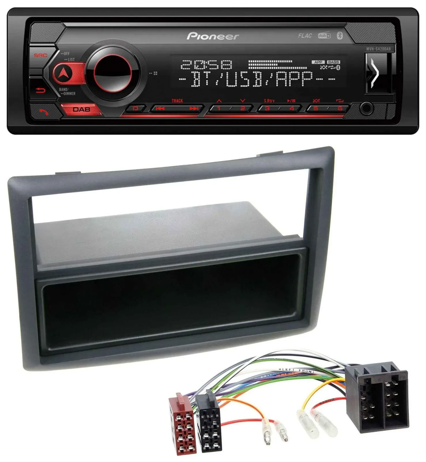 Pioneer MP3 USB DAB Bluetooth Autoradio für Renault Megane Scenic ab 07 schwarz