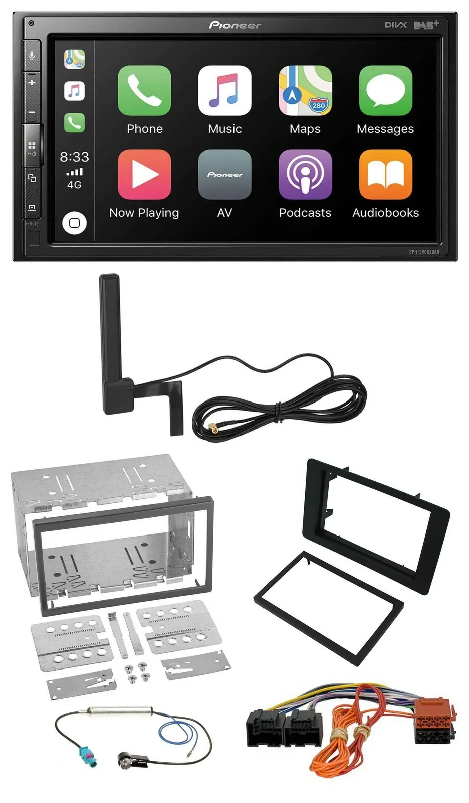 Pioneer USB 2DIN Bluetooth DAB MP3 Autoradio für Saab 9-5 YS3E Facelift 2005-201