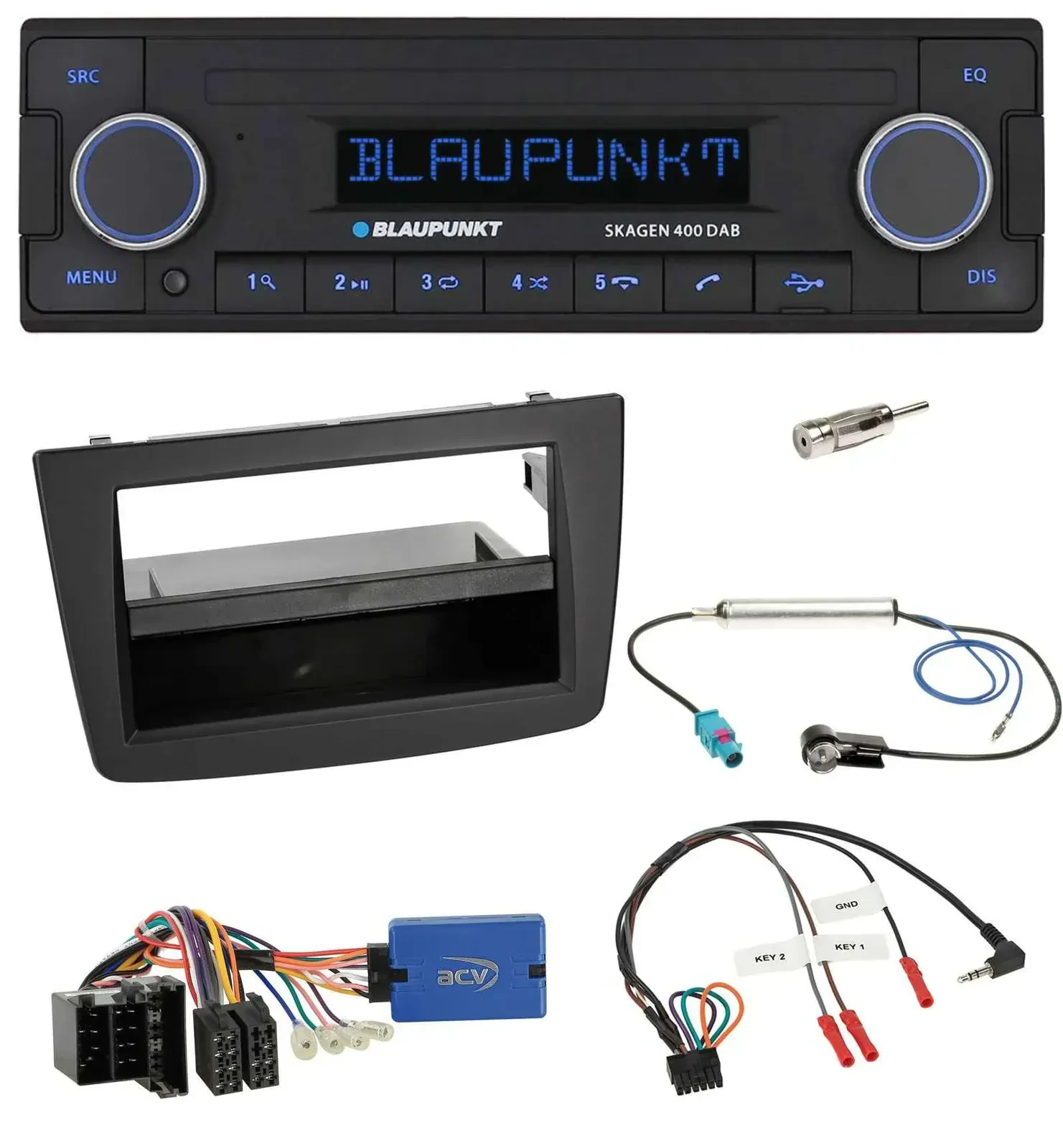 Автомагнитола Blaupunkt DAB, USB, Bluetooth, поддержка кнопок на руле, для Alfa Romeo MiTo (2013–2018), ISO
