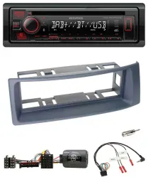 Автомагнитола Kenwood CD/USB/Bluetooth/DAB для Renault Scenic, Megane (1996–2020)