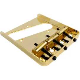 AxLabs Tele-Style Steel Plate Bridge with Brass Compensated Saddles Gold