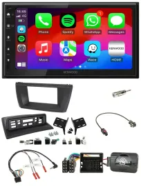 Kenwood Lenkrad USB DAB 2DIN Bluetooth Autoradio für BMW X3 E83 2004-2010 mittig