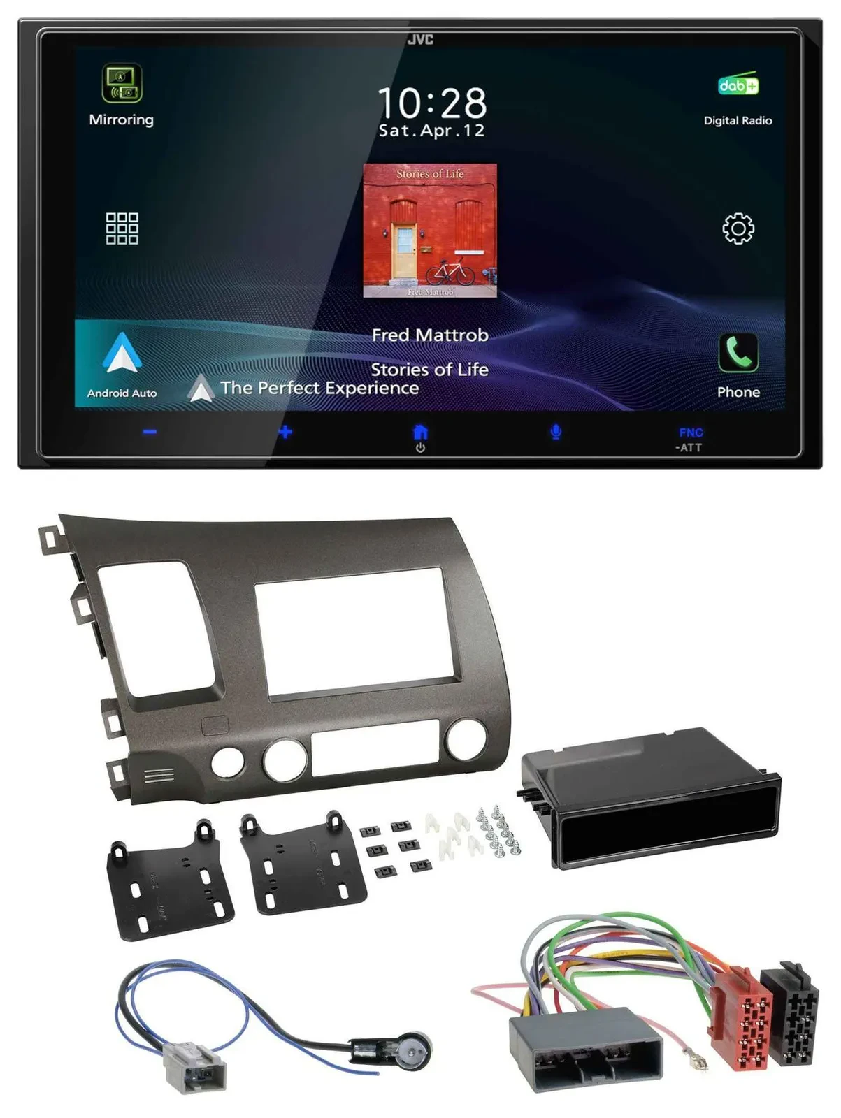 JVC USB Bluetooth 2DIN DAB MP3 Autoradio für Honda Civic Hybrid FD3 06-10 anthra