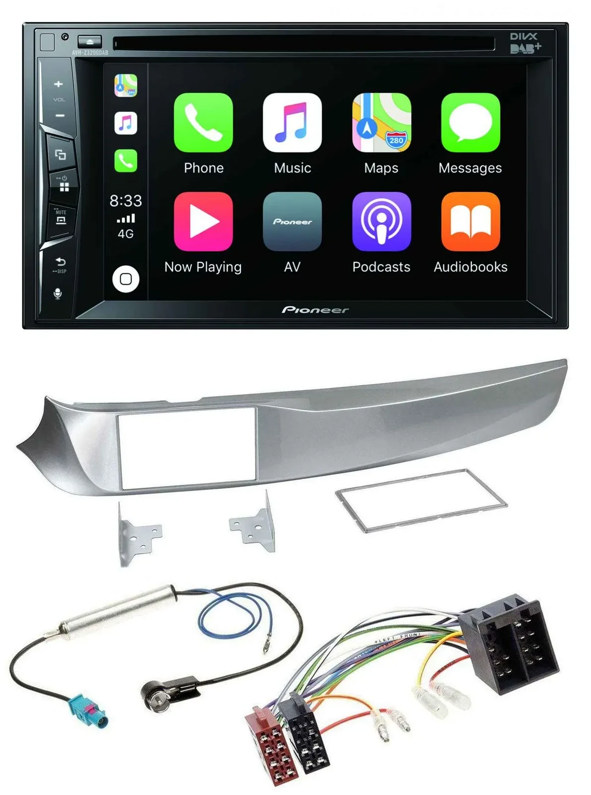 Pioneer MP3 USB DVD Bluetooth DAB 2DIN Autoradio für Alfa Giulietta 05/2010-10/2