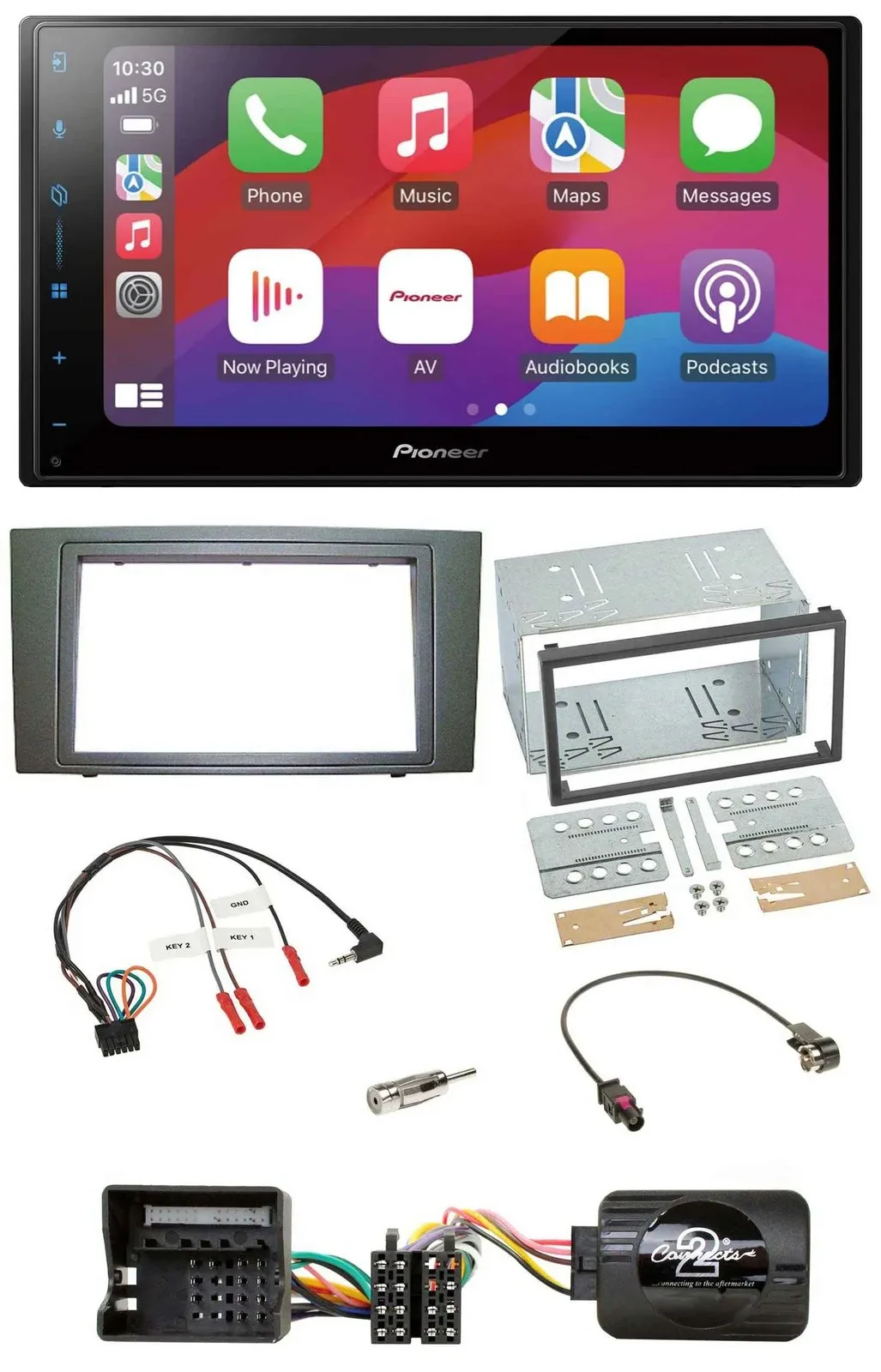 Pioneer DAB USB Lenkrad Bluetooth 2DIN Autoradio für Ford Mondeo 2003-2007 schwa