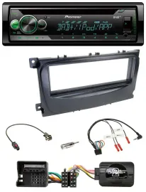 Pioneer USB MP3 DAB Lenkrad CD Autoradio für Ford Focus C-Max Galaxy ab 07 schwa