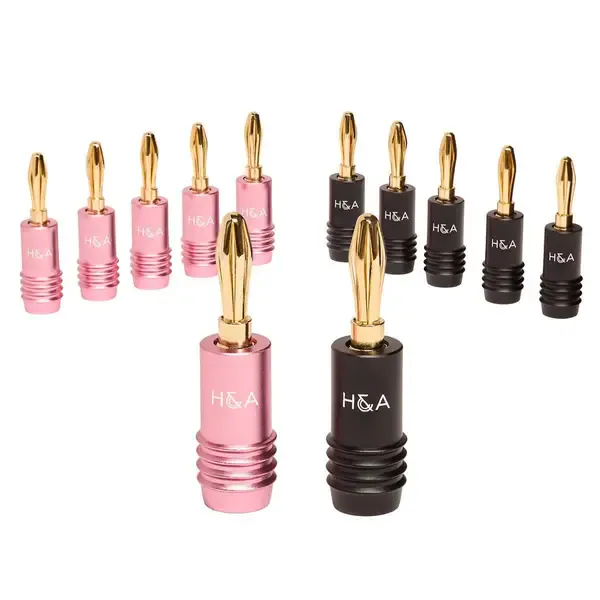 HA Speaker Connector Banana Plugs, 6 Pair #HA-BP-6P