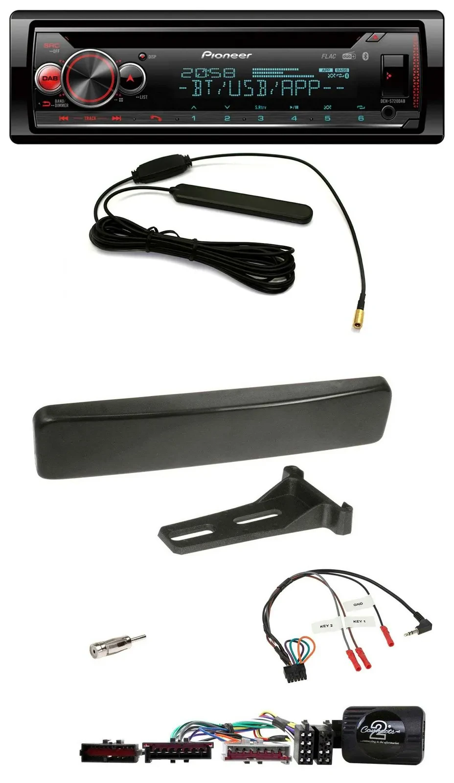 Автомагнитола для Ford Focus/Mondeo Pioneer USB DAB Bluetooth CD черная с поддержкой управления с руля