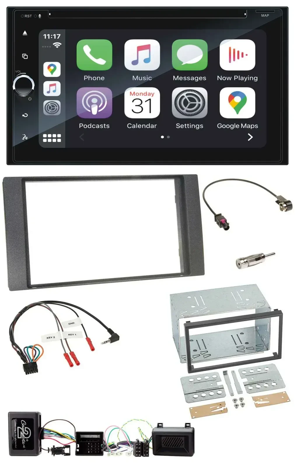 Blaupunkt USB DAB Bluetooth 2DIN TMC Lenkrad Navigation für Ford Kuga 08-12 anth