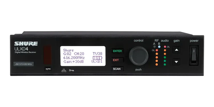 Приемник радиосистемы SHURE ULXD4E G51 470–534 MHz, 1‑канальный, цифровой