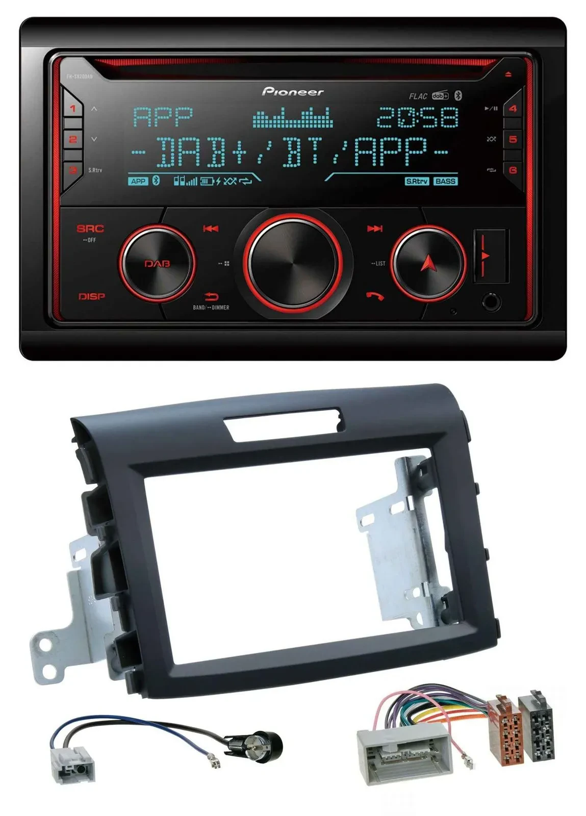 Автомагнитола для Honda CR-V (FR5/FR6, с 2012) Pioneer 2DIN, DAB, Bluetooth, USB, CD