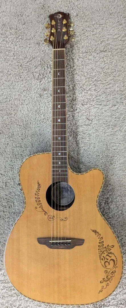 Luna VG SIG Vicki Genfan Signature Henna Acoustic Electric Guitar, Solid Top