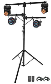 Rockville Tripod Tree Stand w/ (2) RGBW Moving Heads+(2) RGB Wash Par Can Lights