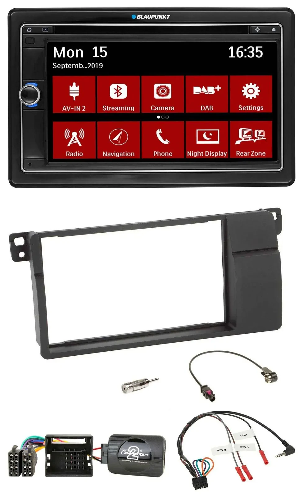Blaupunkt 2DIN USB DAB Lenkrad Bluetooth TMC Navigation für BMW 3er E46 00-06 Qu