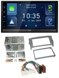 JVC DAB Bluetooth MP3 USB 2DIN Autoradio für Toyota Auris 07-12 anthrazit-grau