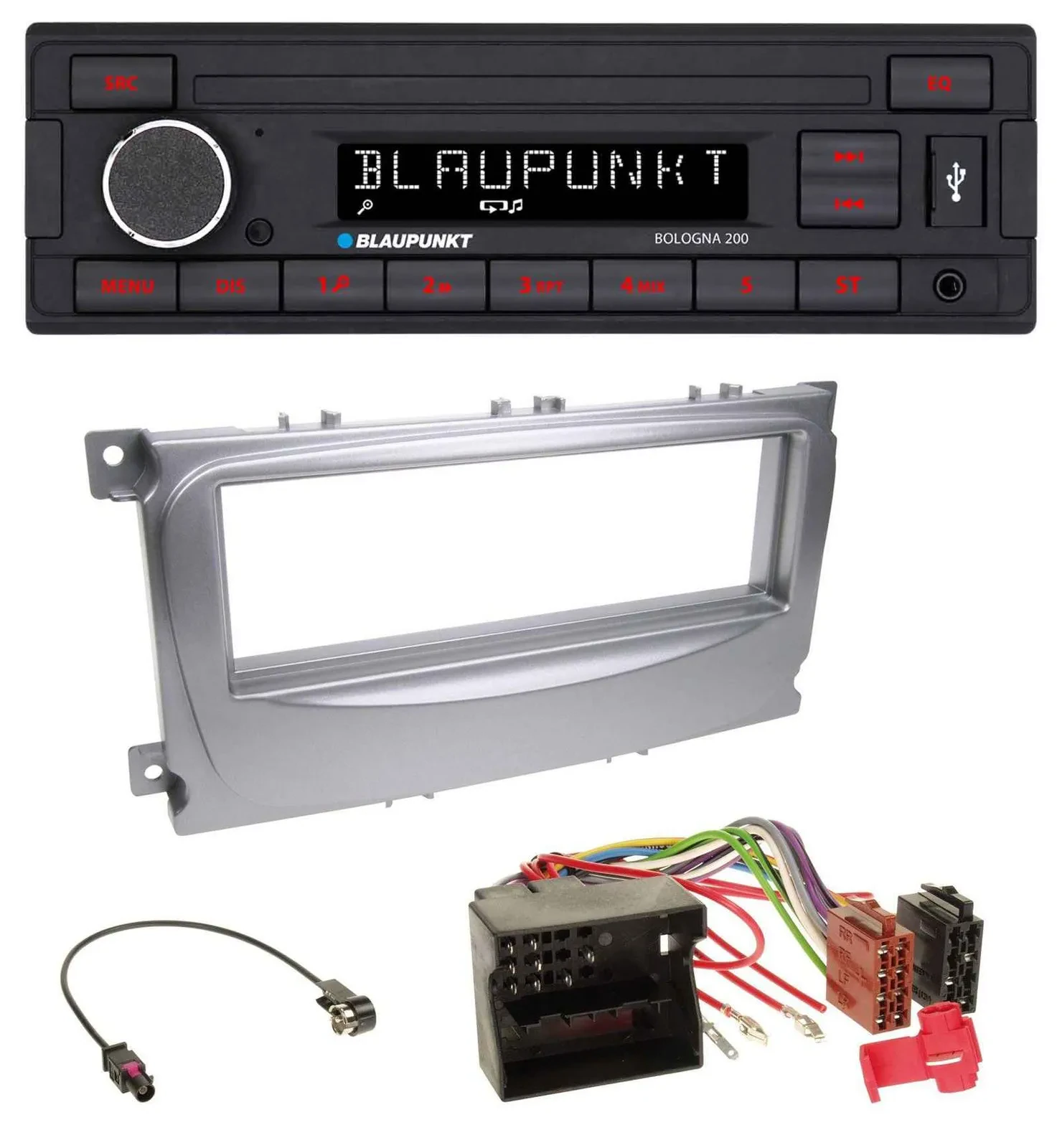 Blaupunkt MP3 AUX USB 1DIN Autoradio für Ford S-Max Mondeo 07-14 silber