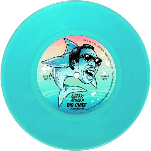 Виниловая пластинка Shark Attack!! - Big Chief / Bamboula (Aqua Blue Vinyl) [New 7" Vinyl] Blue