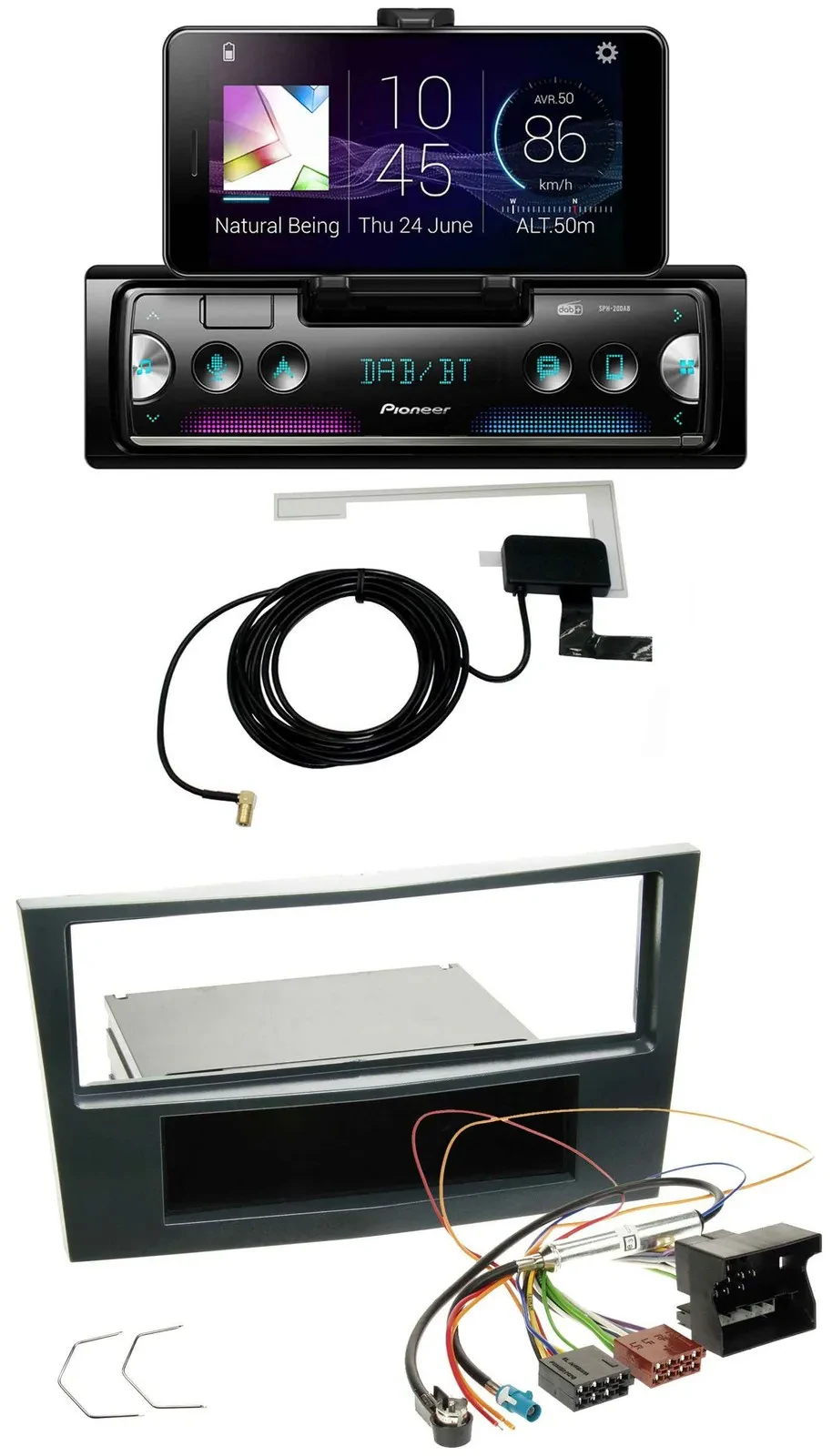 Автомагнитола для Opel Corsa D Pioneer DAB, Bluetooth, USB, MP3, черная