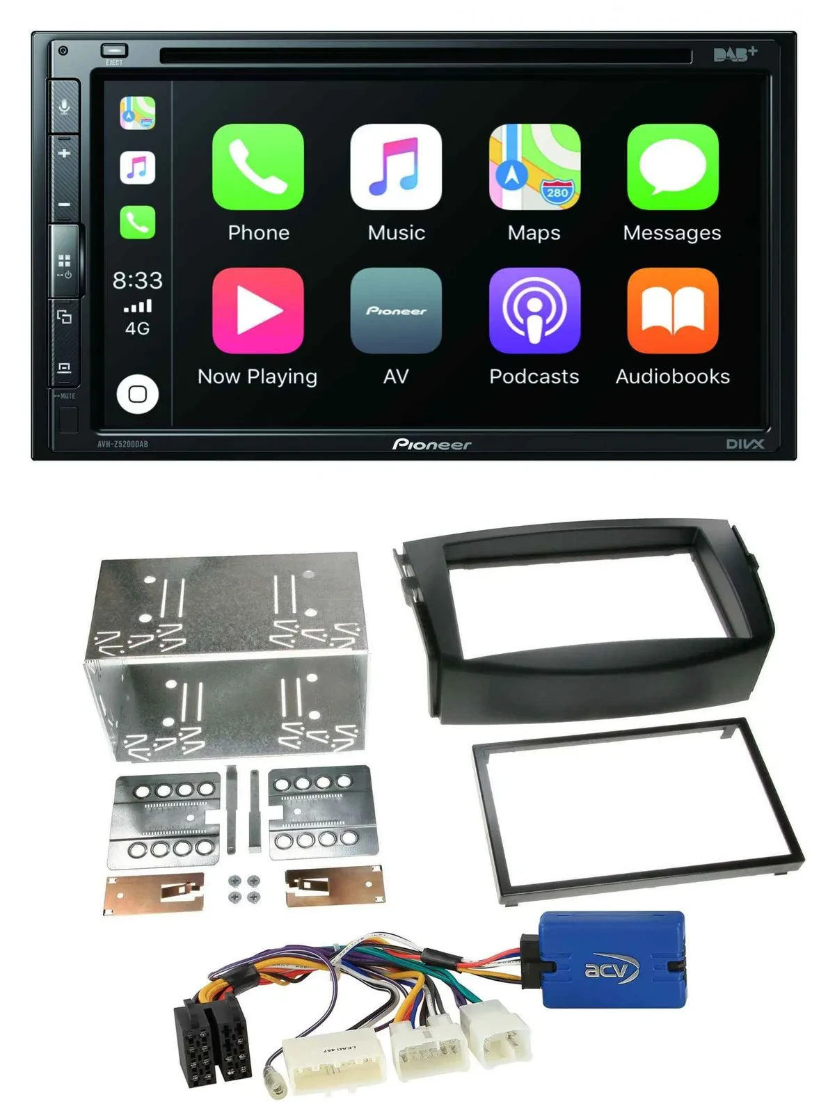 Автомагнитола для Toyota RAV4 2011–2013 Pioneer 2DIN DVD MP3 DAB Bluetooth USB