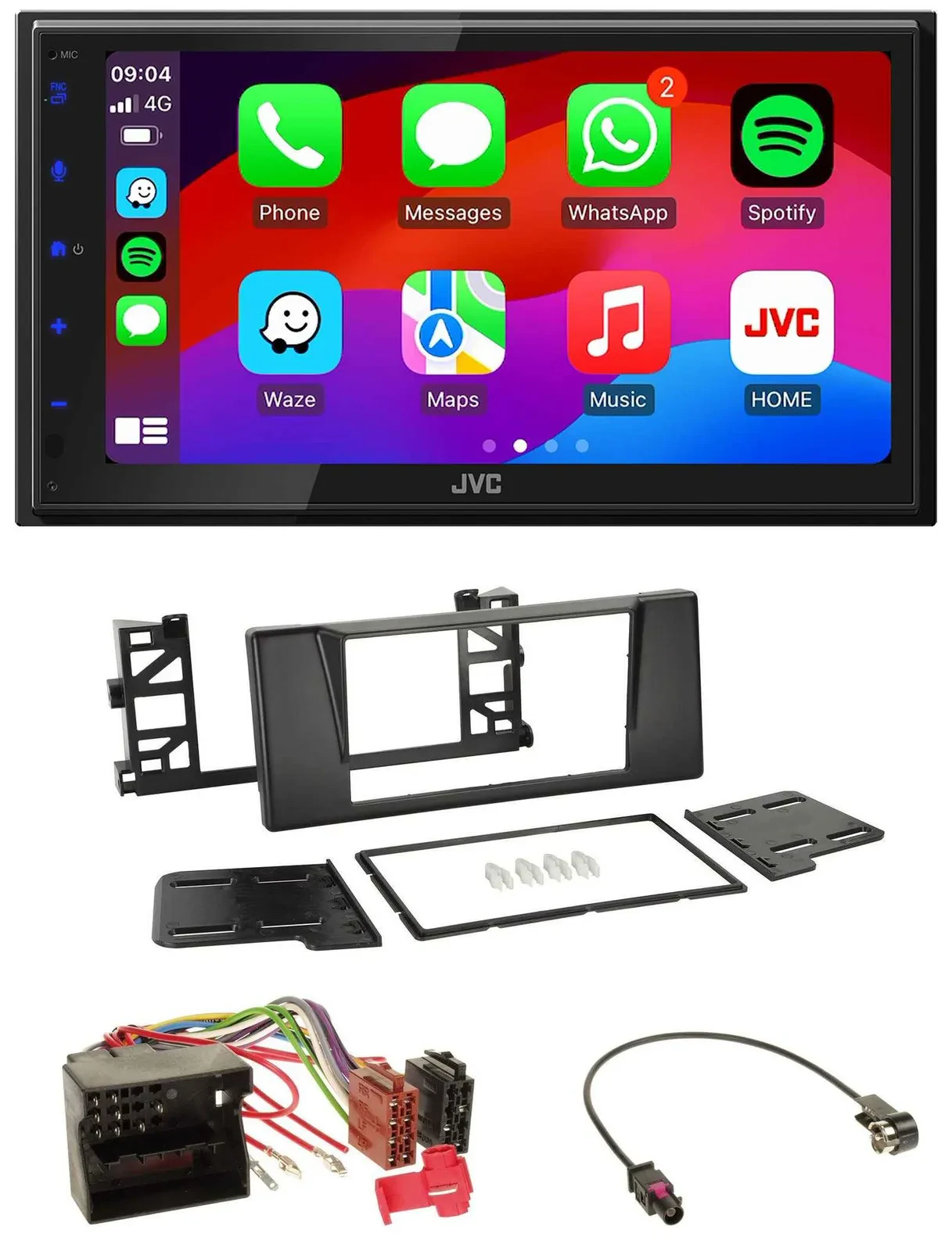 JVC Bluetooth USB MP3 2DIN DAB Autoradio für BMW 5er E39 X5 Quadlock