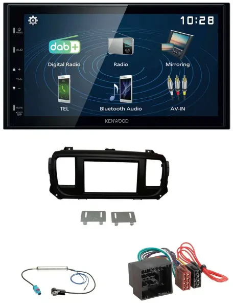 Kenwood 2DIN Bluetooth MP3 USB DAB Autoradio für Citroen Jumpy Spacetourer ab 20