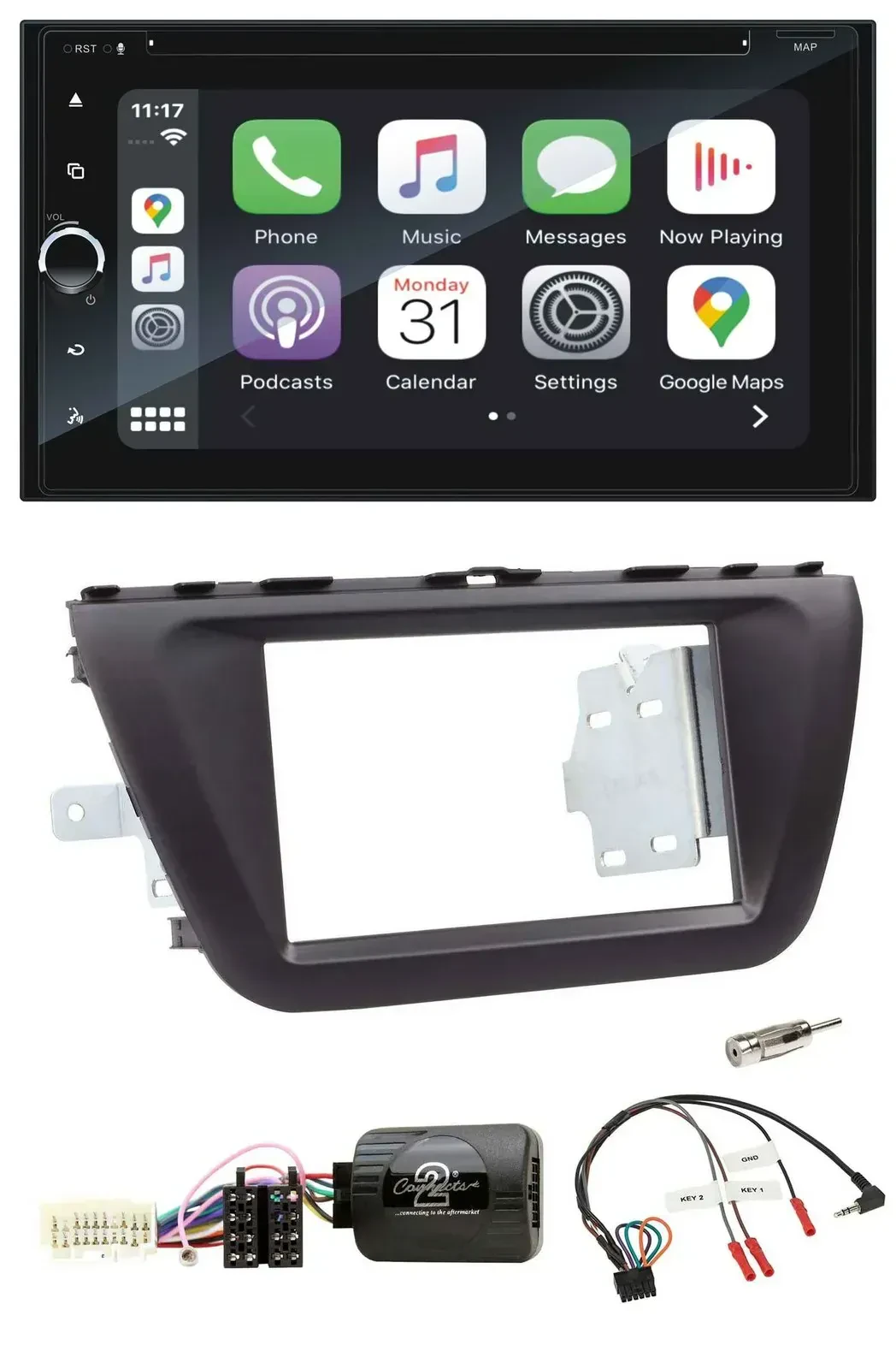 Blaupunkt DAB USB Bluetooth Lenkrad 2DIN TMC Navigation für Suzuki SX4 ab 2013