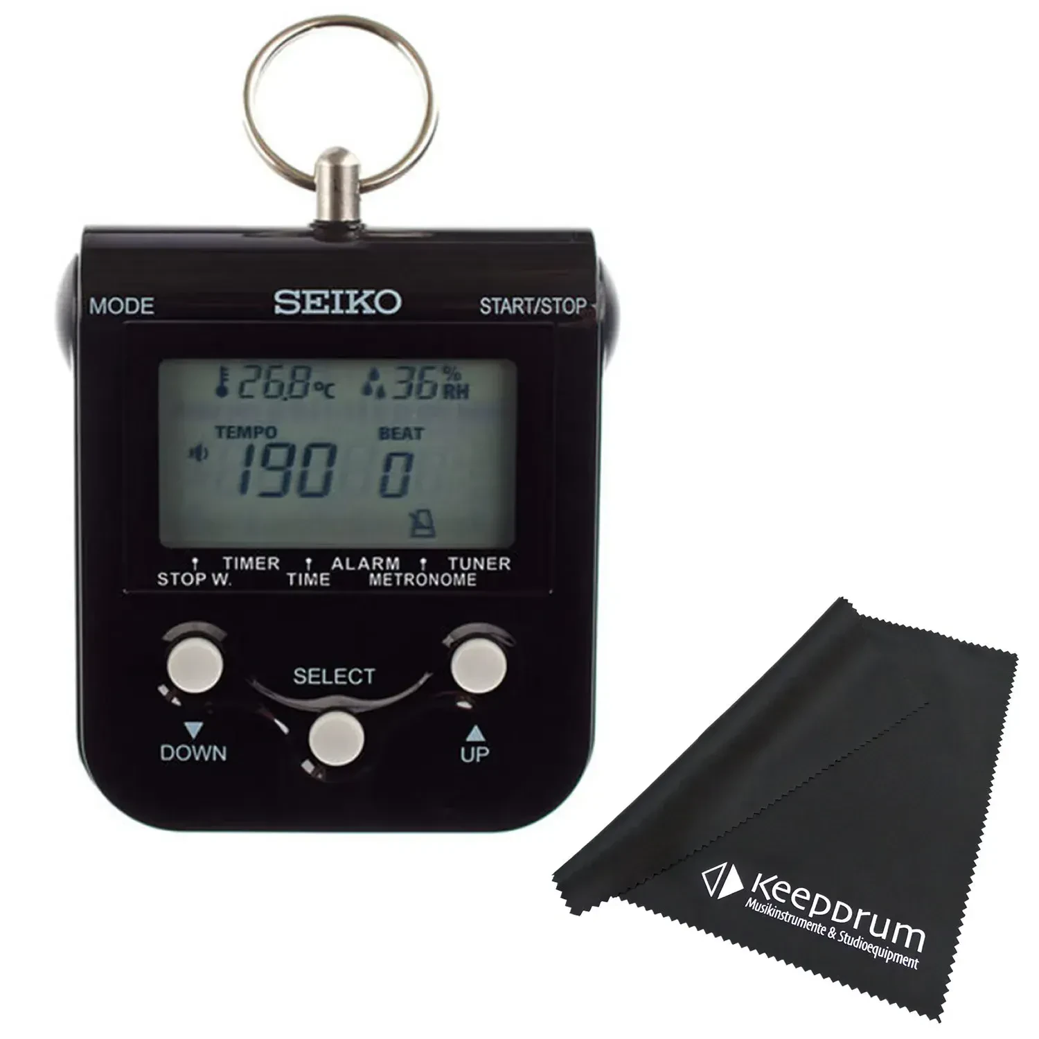 Метроном электронный Seiko DM-90 Black с салфеткой