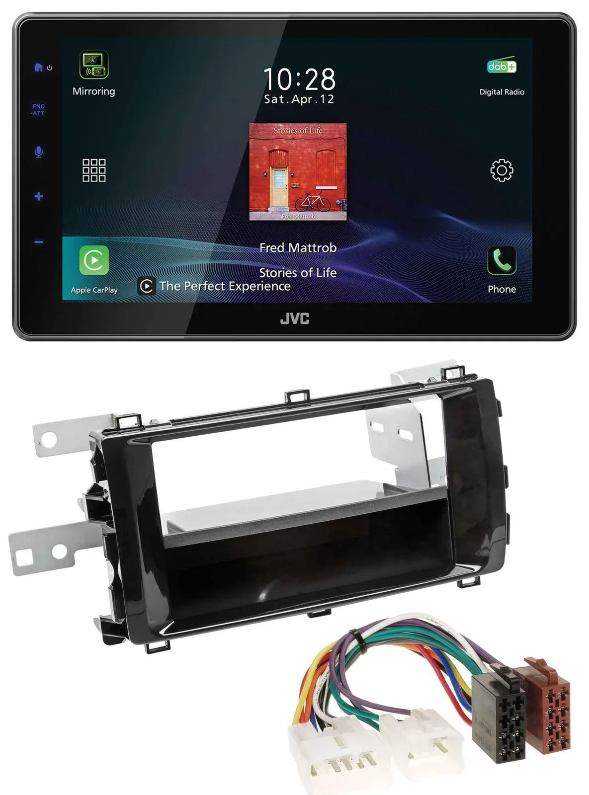 JVC DAB MP3 Bluetooth USB Autoradio für Toyota Auris (ab 2013) schwarz