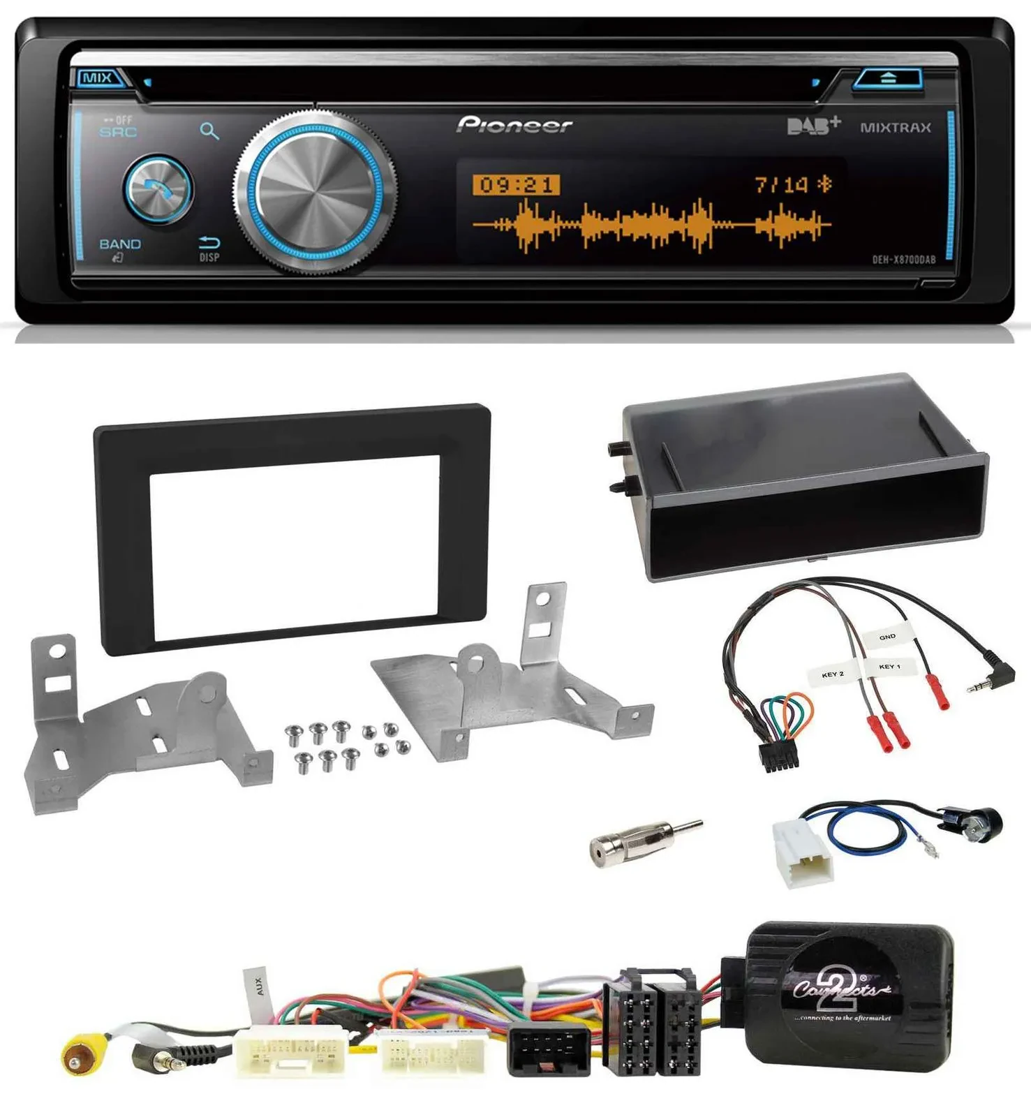 Pioneer Lenkrad DAB USB CD Bluetooth Autoradio für Toyota Aygo AB7 ab 2022 schwa
